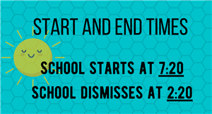 Start and end times 7:20-2:20